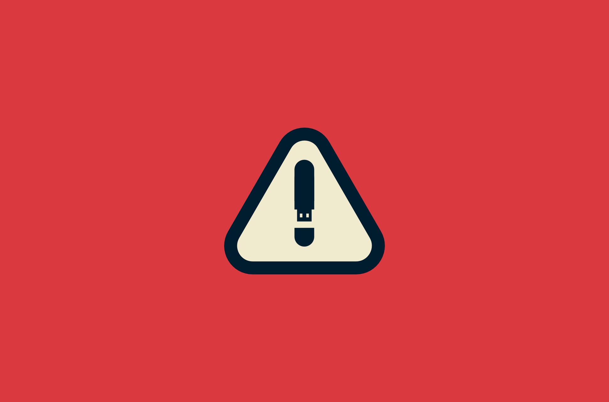 Emergency warning sign USB.