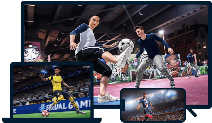 さまざまなデバイス上のFIFA。
