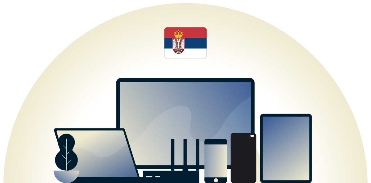 Serbien VPN skyddar en m&auml;ngd olika enheter.